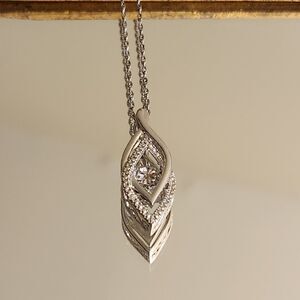 Kay Jewelers Sterling Silver 925 Diamonds In Rhythm Drop Pendant Necklace (18")